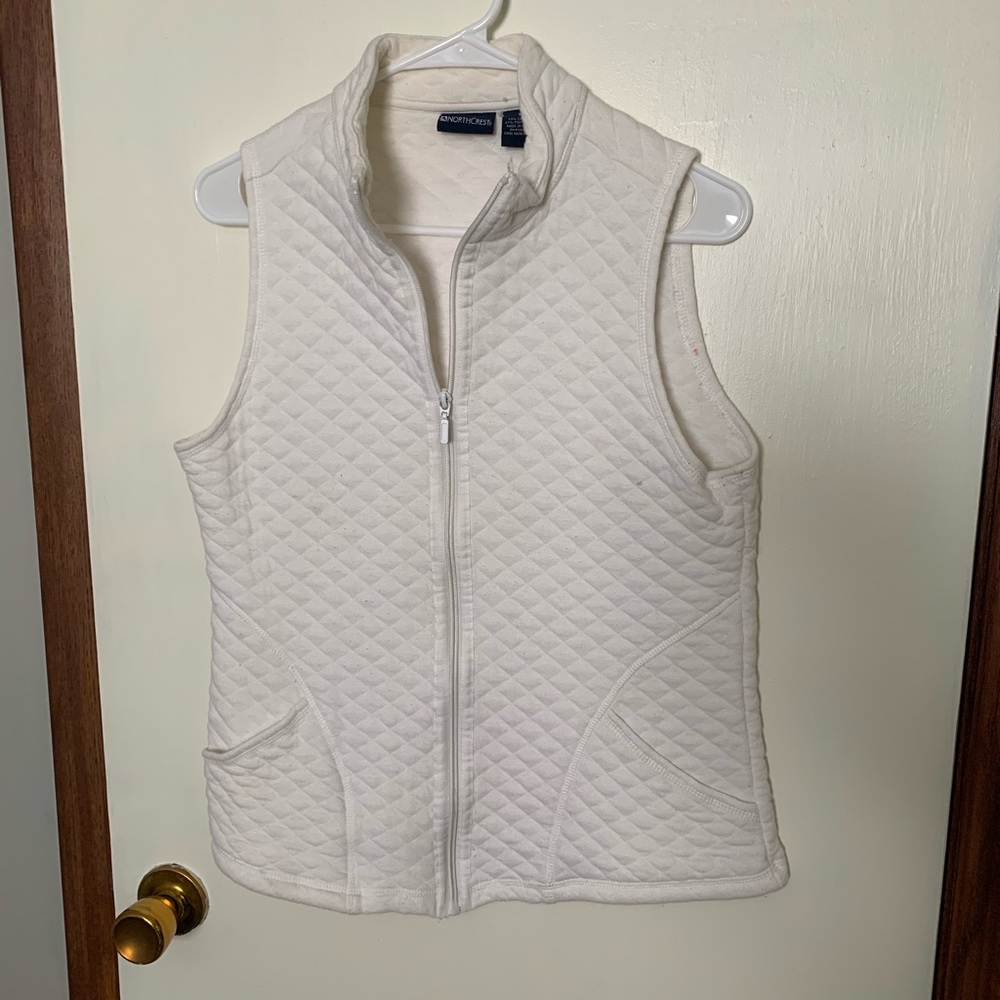 White quilted vest